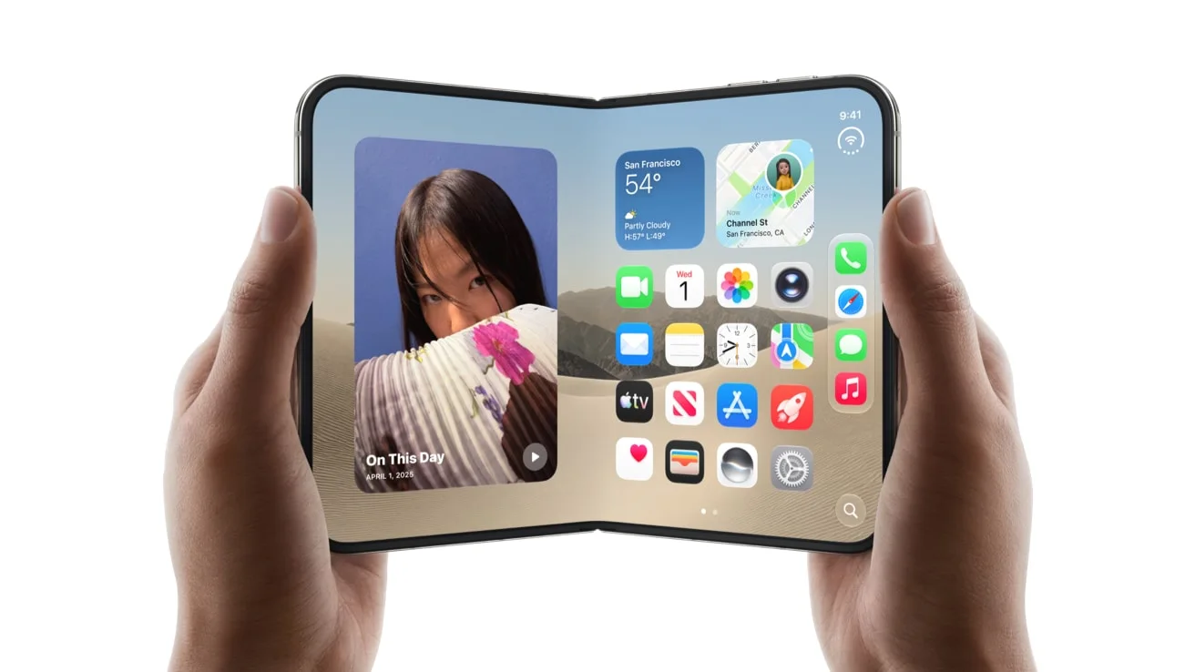 iPhone Duo wird aufgeklappt, inneres Display sichtbar